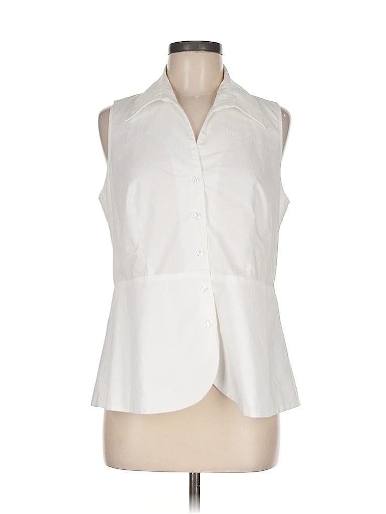 PURE AMICI Pre-owned Sleeveless Button Down Shirt In White