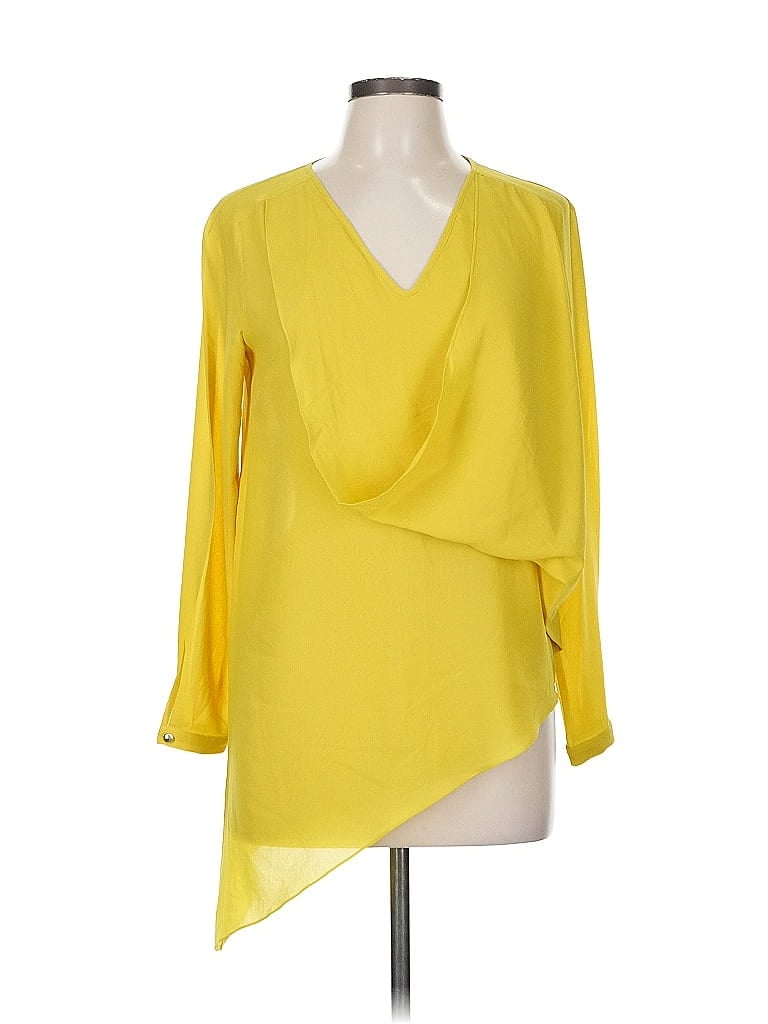 Pre-owned Roman Long Sleeve Blouse In Yellow
