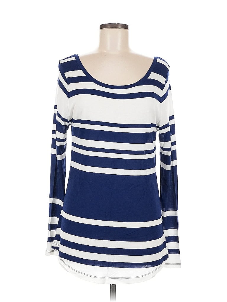 Pre-owned Old Navy Long Sleeve Top Blue Boatneck Tops