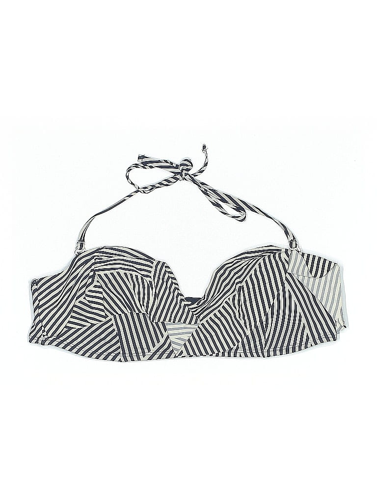 Pre-owned No Boundaries Swimsuit Top Black Chevron/herringbone Pattern Swimwear