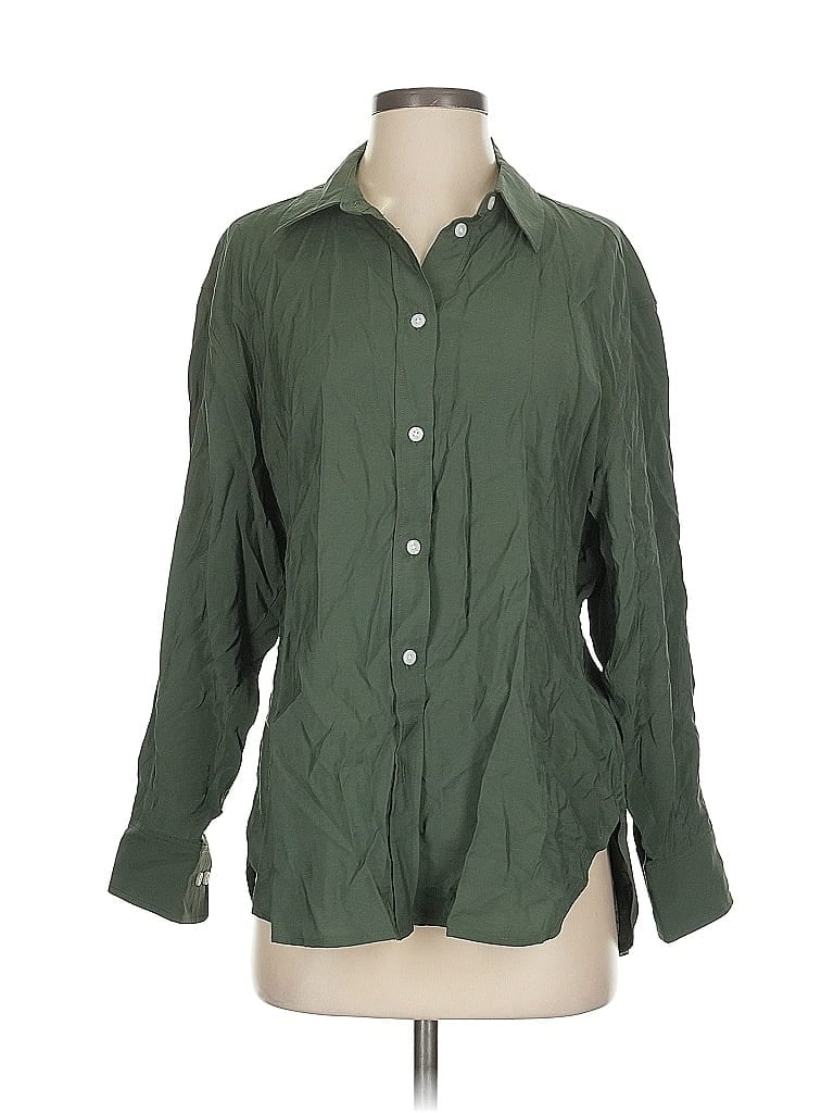Pre-owned Gap Long Sleeve Button Down Shirt In Green