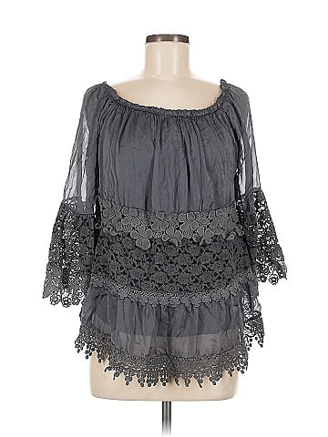 Tempo Paris 3/4 Sleeve Silk Top (view 1)