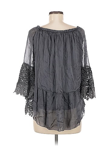 Tempo Paris 3/4 Sleeve Silk Top (view 2)