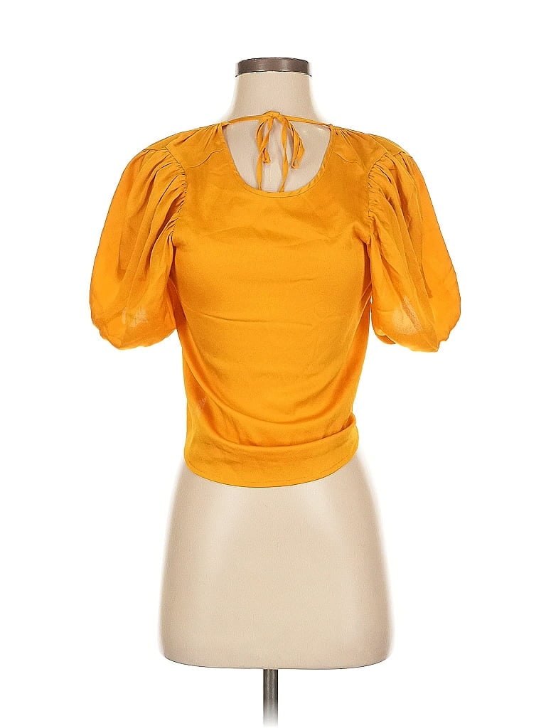 Express Short Sleeve Top Orange Sweetheart Neckline Tops In Orange