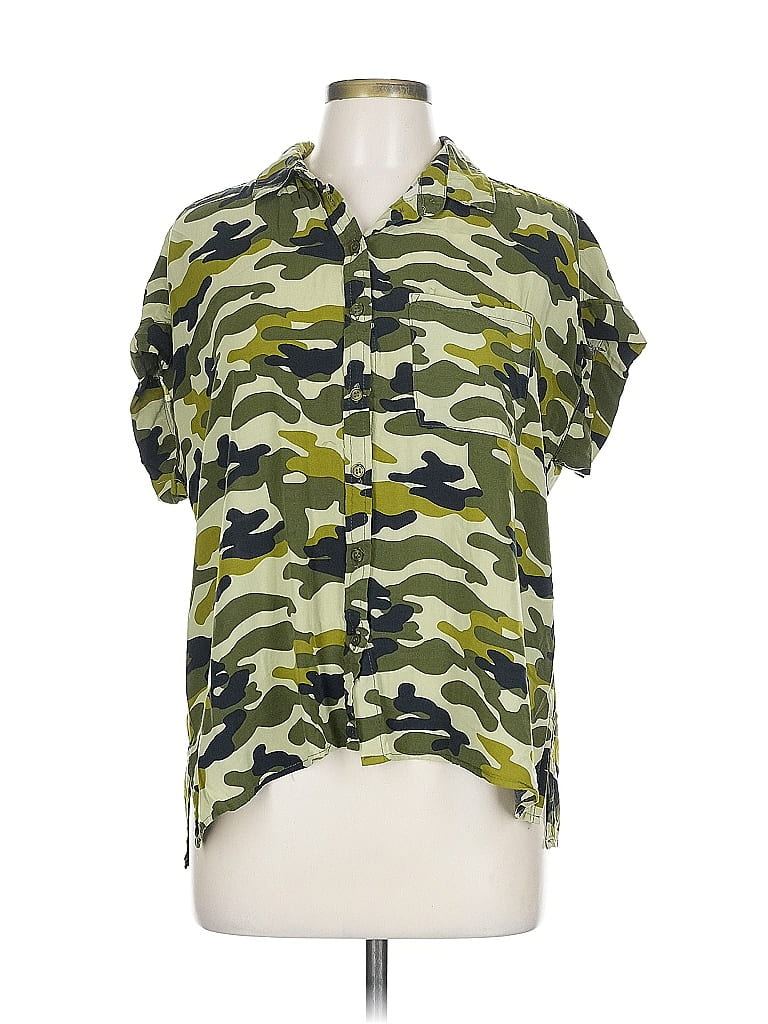 Pre-owned Velvet Heart Short Sleeve Blouse In Green
