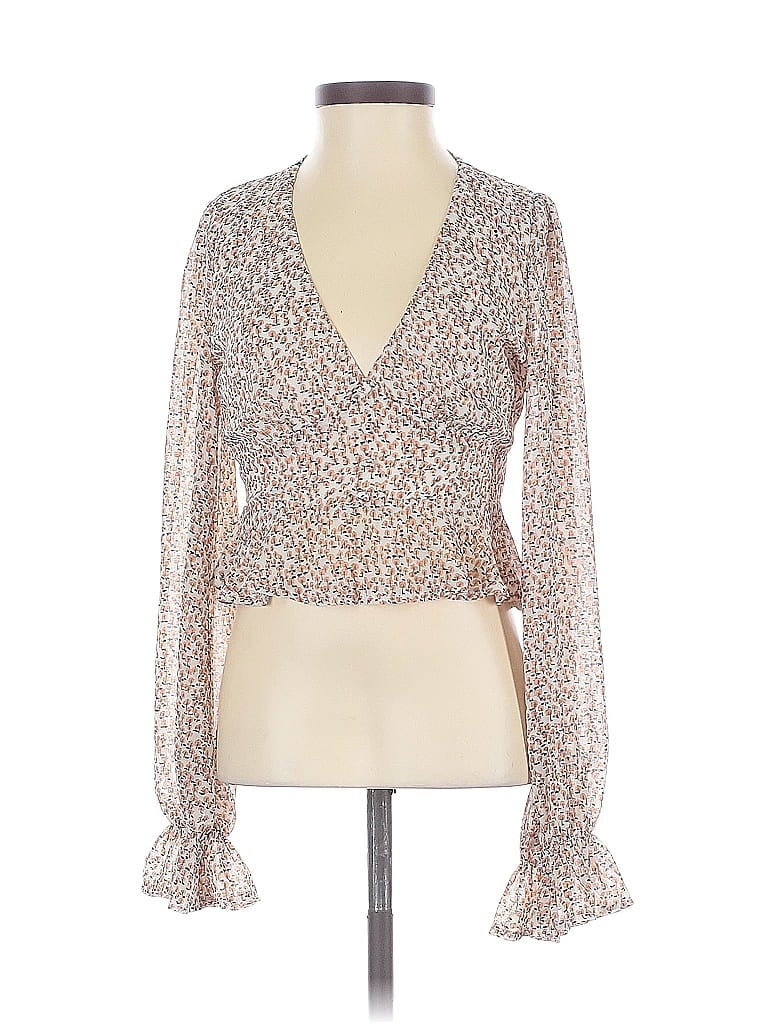 POLLY Pre-owned Long Sleeve Blouse In Brown