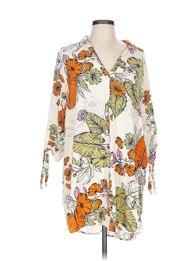 Pre-owned Unbranded Long Sleeve Button Down Shirt In White