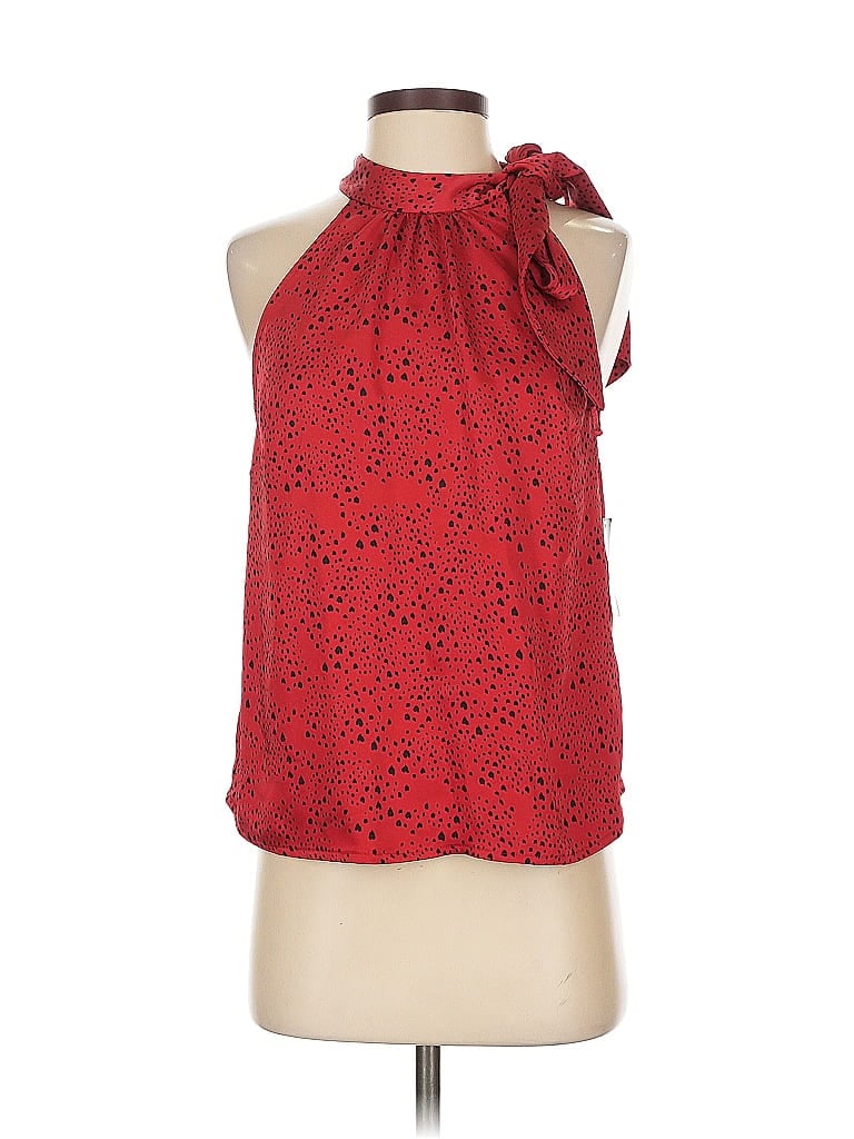 Pre-owned Inc International Concepts Sleeveless Blouse In Red