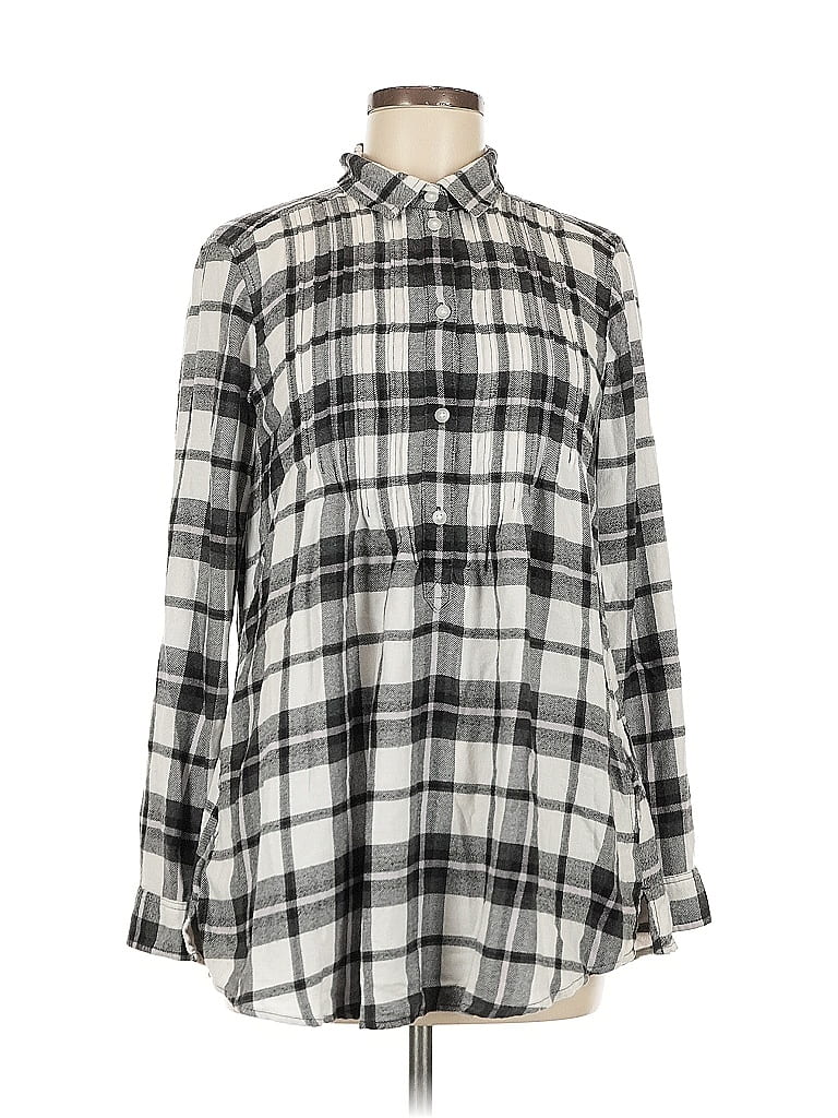 Pre-owned American Eagle Outfitters Long Sleeve Button Down Shirt In Silver