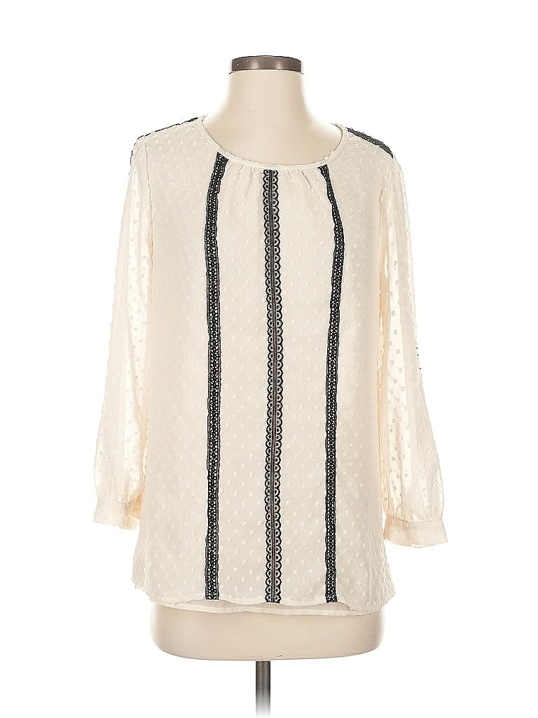 Pre-owned J.crew Factory Store 3/4 Sleeve Blouse In White