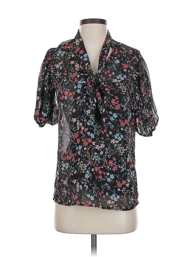 LAUNDRY BY SHELLI SEGAL Pre-owned Short Sleeve Blouse In Black