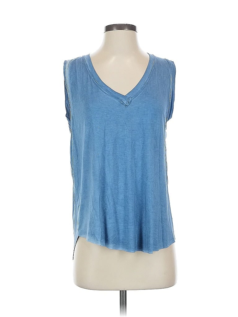 Pre-owned La Miel Sleeveless Top Blue V Neck Tops