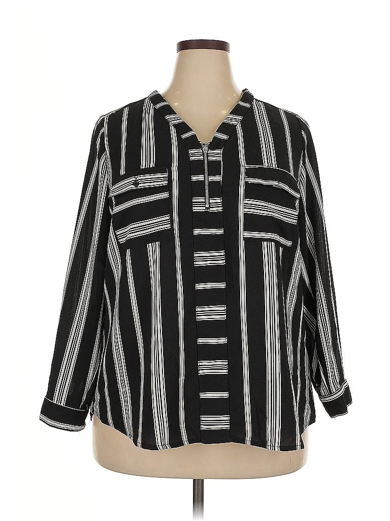 NOTATIONS Pre-owned 3/4 Sleeve Blouse In Black