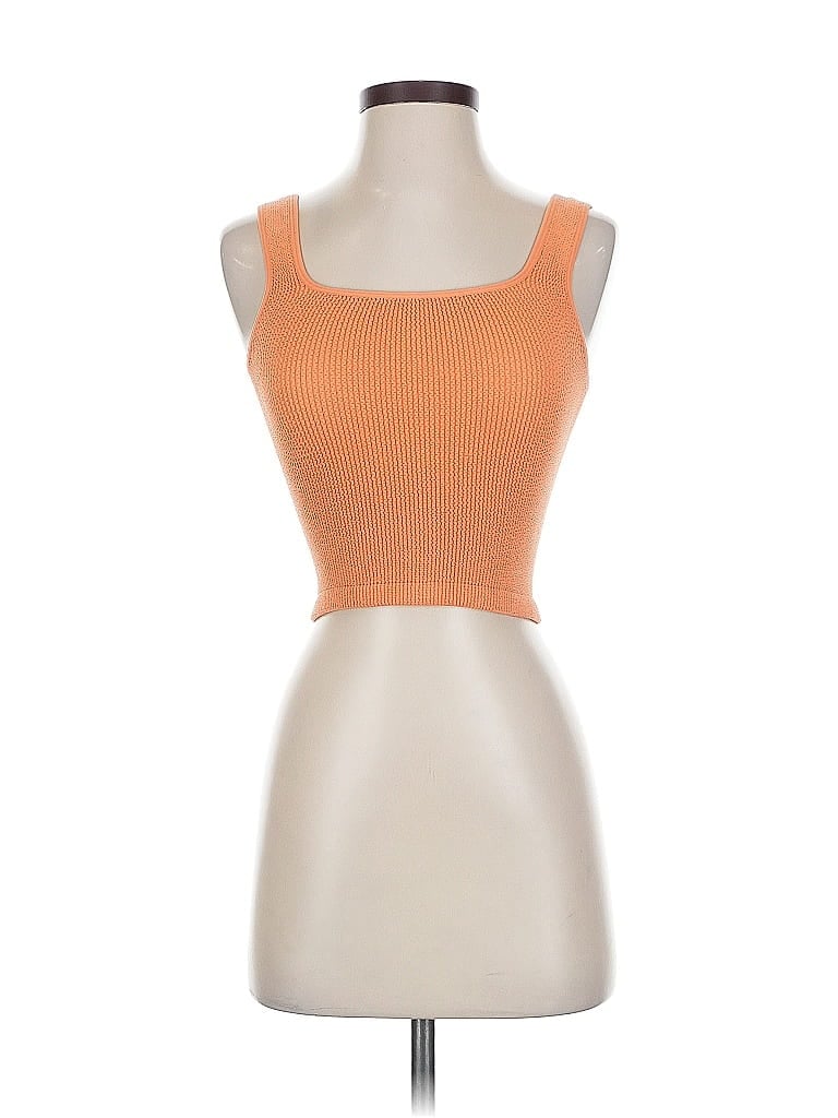 Click to view more detailed imagery on our partner's website Pre-owned Zara Tank Top Orange Strapless Neckline Tops