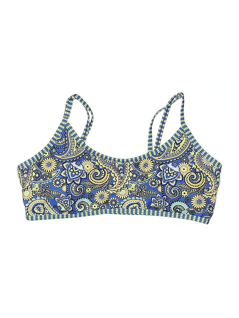 Pre-owned Unbranded Swimsuit Top Yellow Paisley Pattern Swimwear