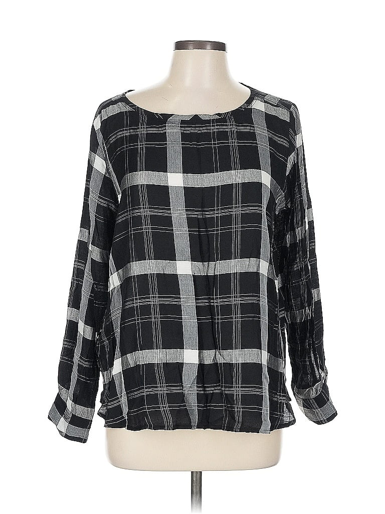 Pre-owned Ann Taylor Loft Long Sleeve Blouse In Black