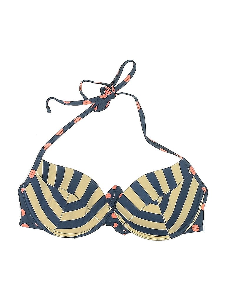 Pre-owned Ondademar Swimsuit Top Yellow Print Pattern Swimwear