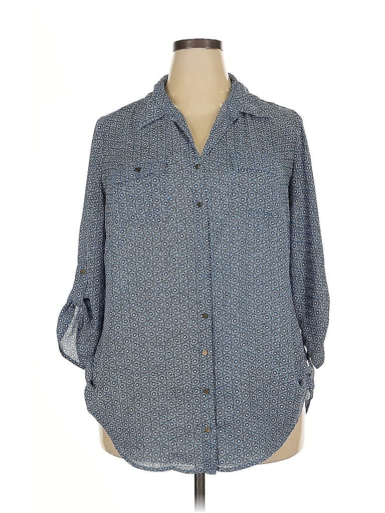 DRESSBARN Pre-owned 3/4 Sleeve Blouse In Blue