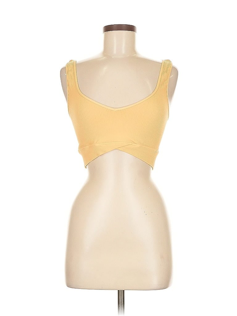Pre-owned Avocado Tank Top Yellow Strapless Neckline Tops