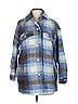 Zara 100% Acetate Plaid Blue Coat Size XS - photo 1
