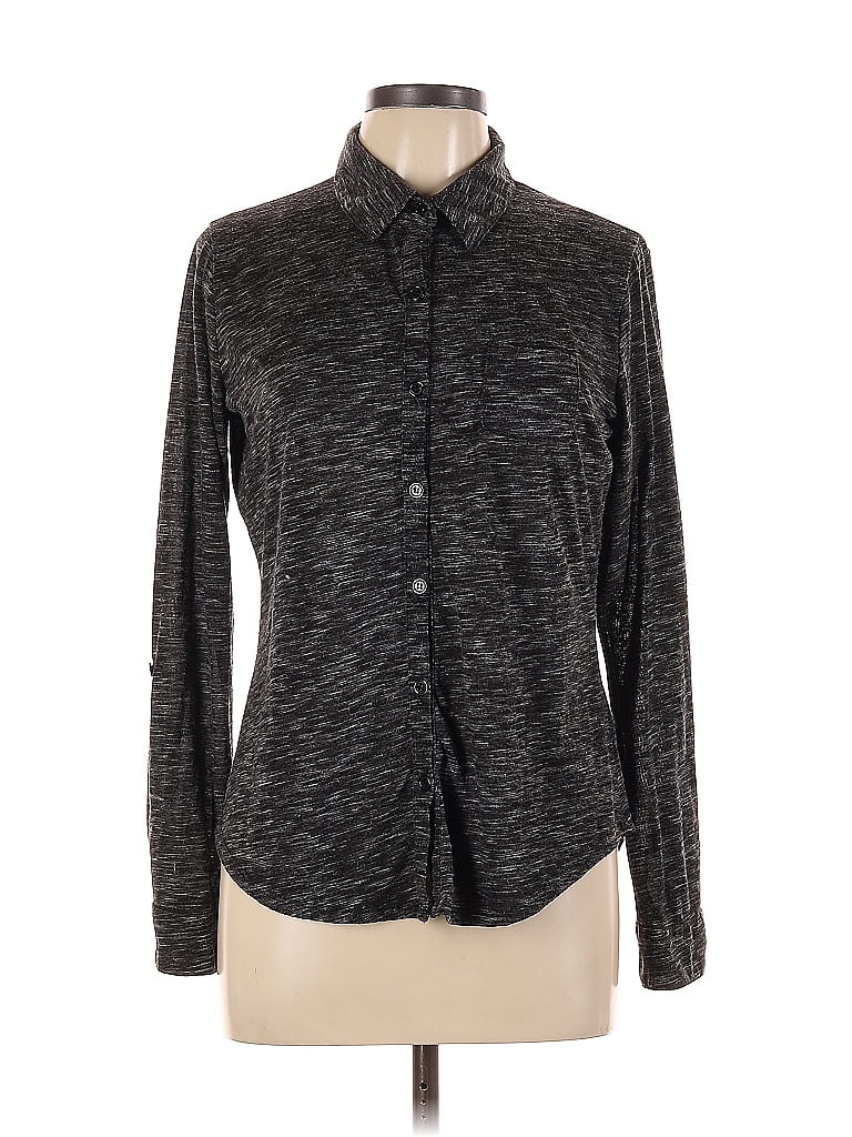 Pre-owned Maurices Long Sleeve Blouse In Gray