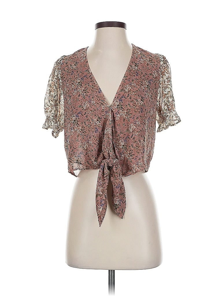 Click to view more detailed imagery on our partner's website Pre-owned Show Me Your Mumu Short Sleeve Blouse In Brown