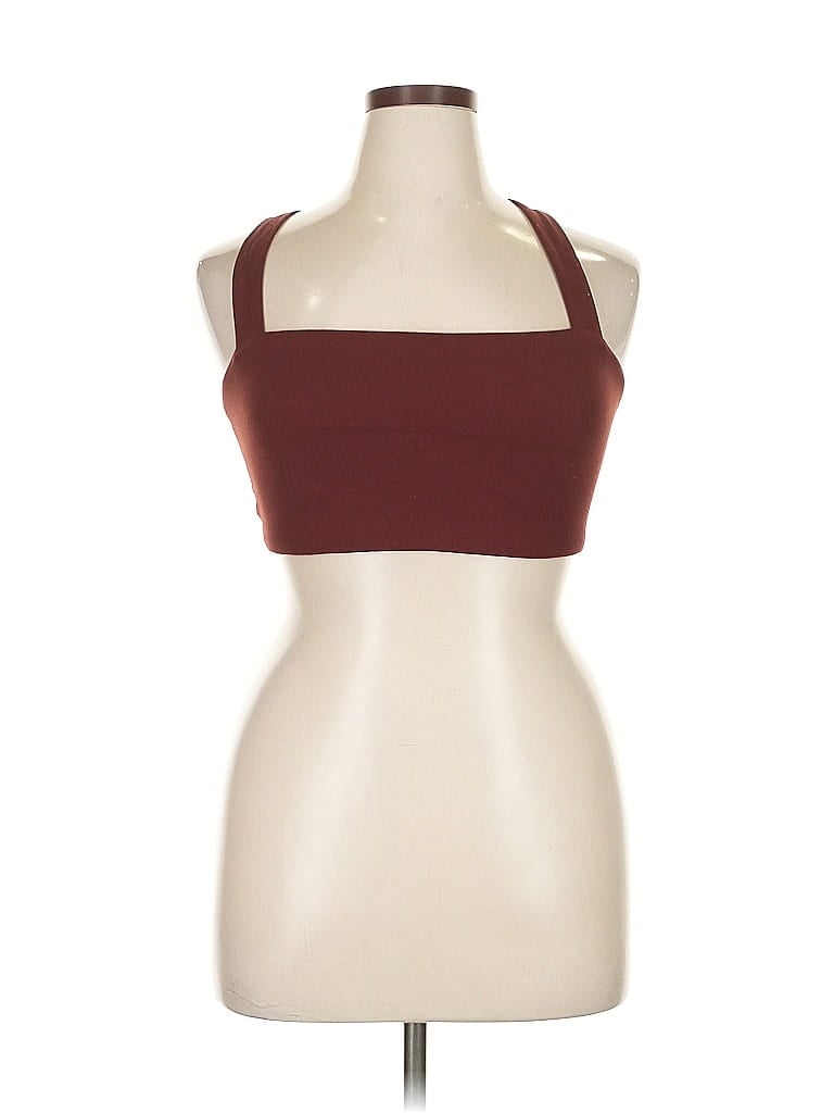 Pre-owned Offline By Aerie Tank Top Burgundy Halter Neckline Tops