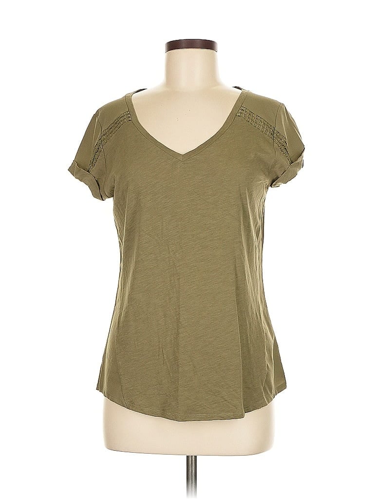CALVIN KLEIN Pre-owned Short Sleeve Top Green Scoop Neck Tops