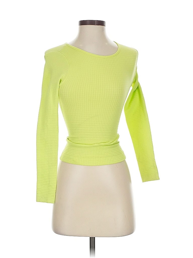 Pre-owned Aura Long Sleeve Top Green Boatneck Tops