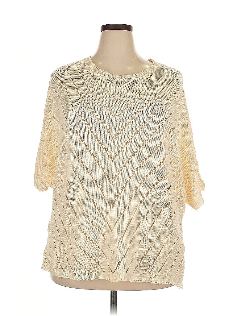 Pre-owned Shein Curve Poncho In White