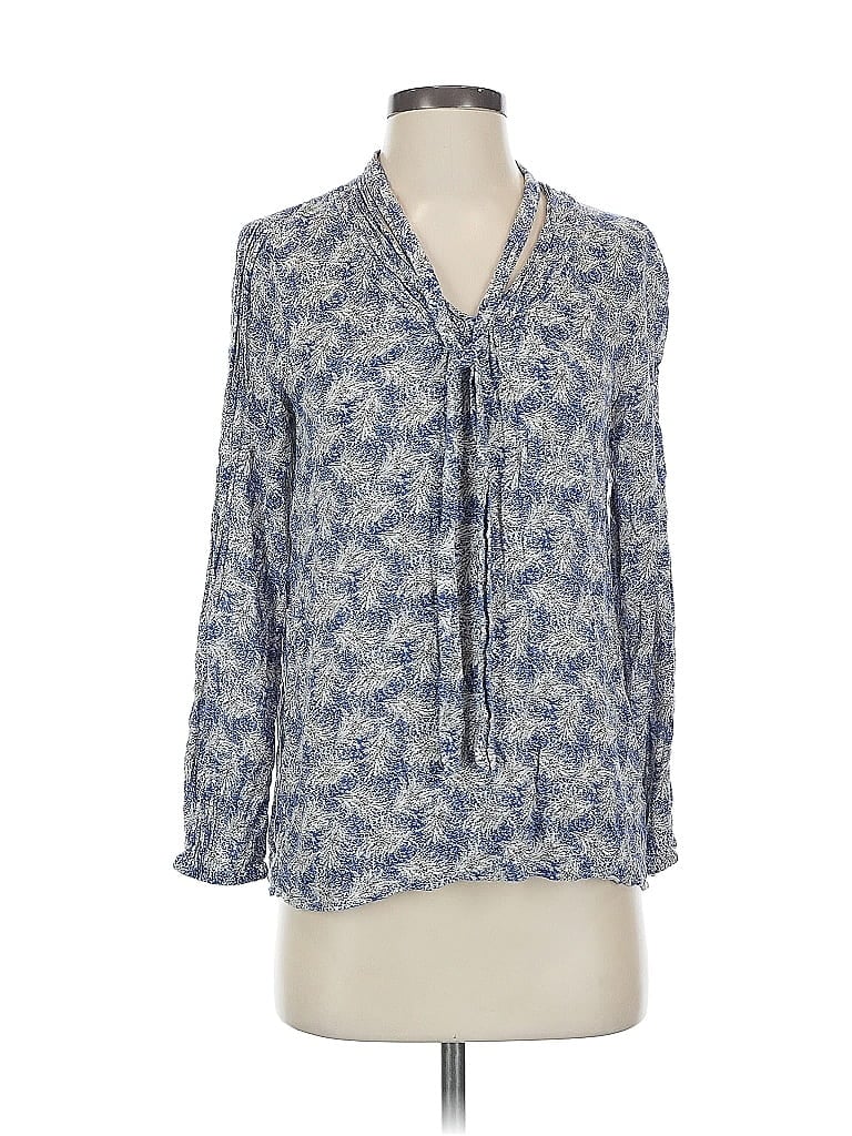 Pre-owned Lucky Brand 3/4 Sleeve Blouse In Blue