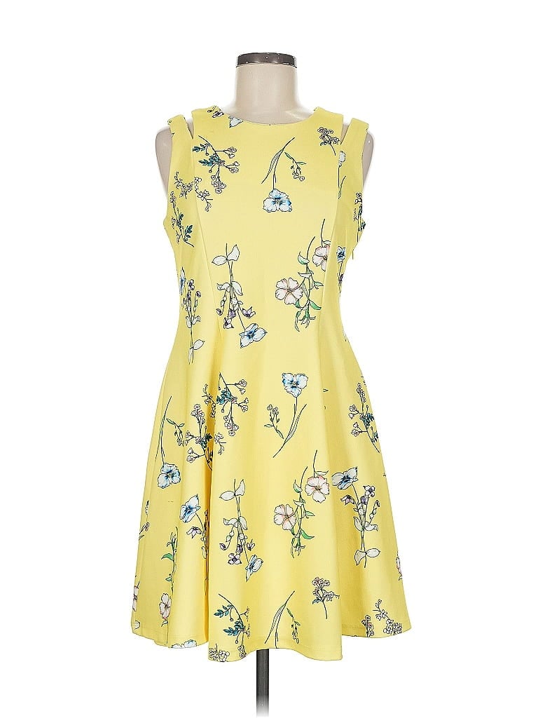 Pre-owned Assorted Brands Cocktail Dress In Yellow