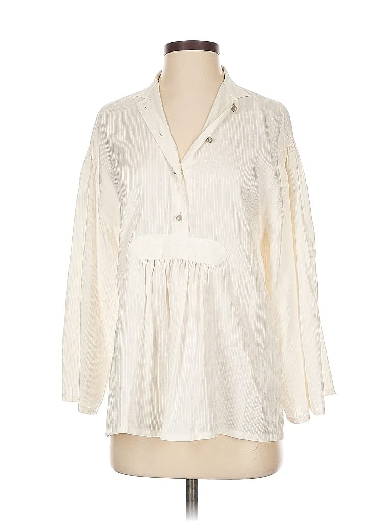 ETRO 100% Silk Ivory 3/4 Sleeve Silk Top Size EU (IT) 38 / US 2 - photo 1