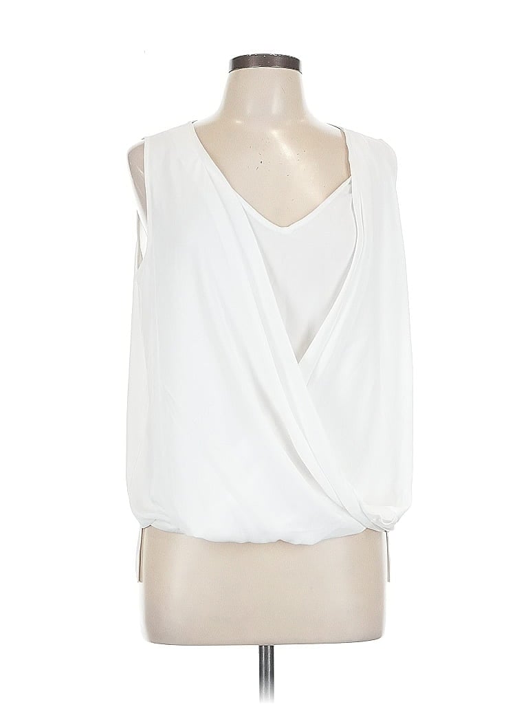 Pre-owned Inc International Concepts Sleeveless Blouse In White