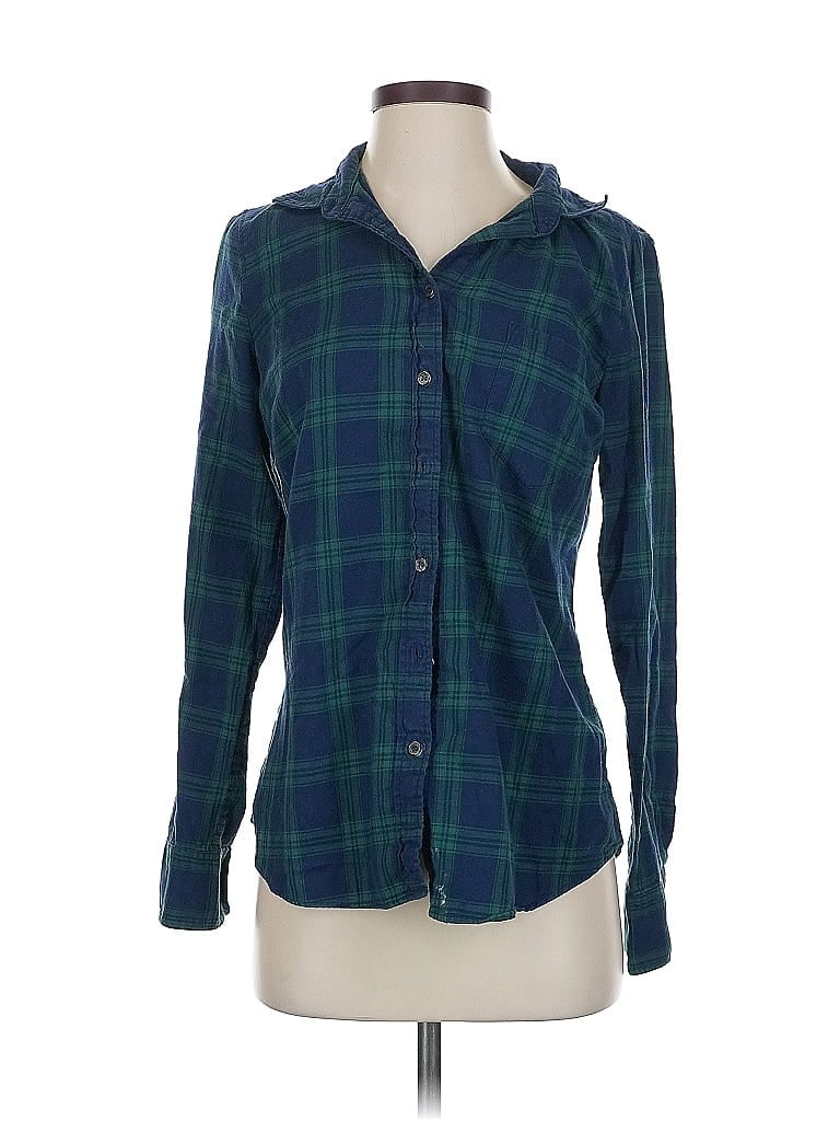 Pre-owned J.crew Factory Store Long Sleeve Button Down Shirt In Green