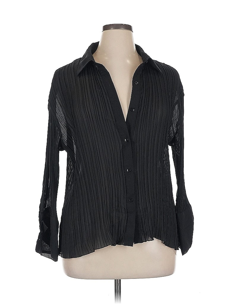 Pre-owned Assorted Brands Long Sleeve Blouse In Black