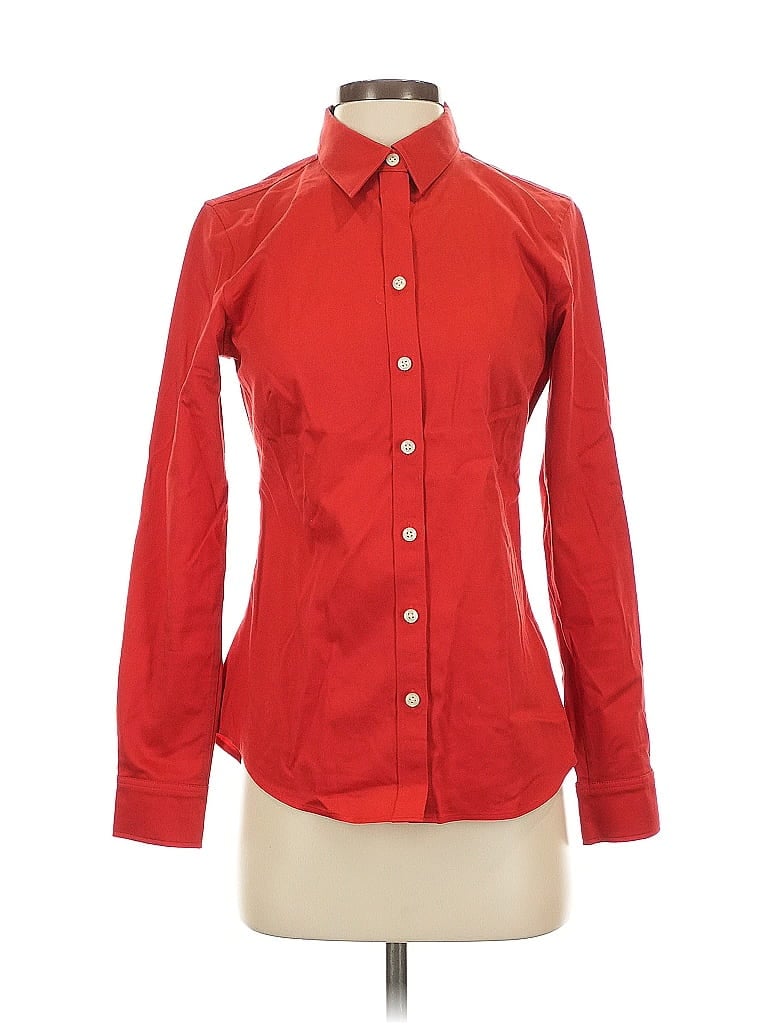 Pre-owned Banana Republic Factory Store Long Sleeve Button Down Shirt In Red