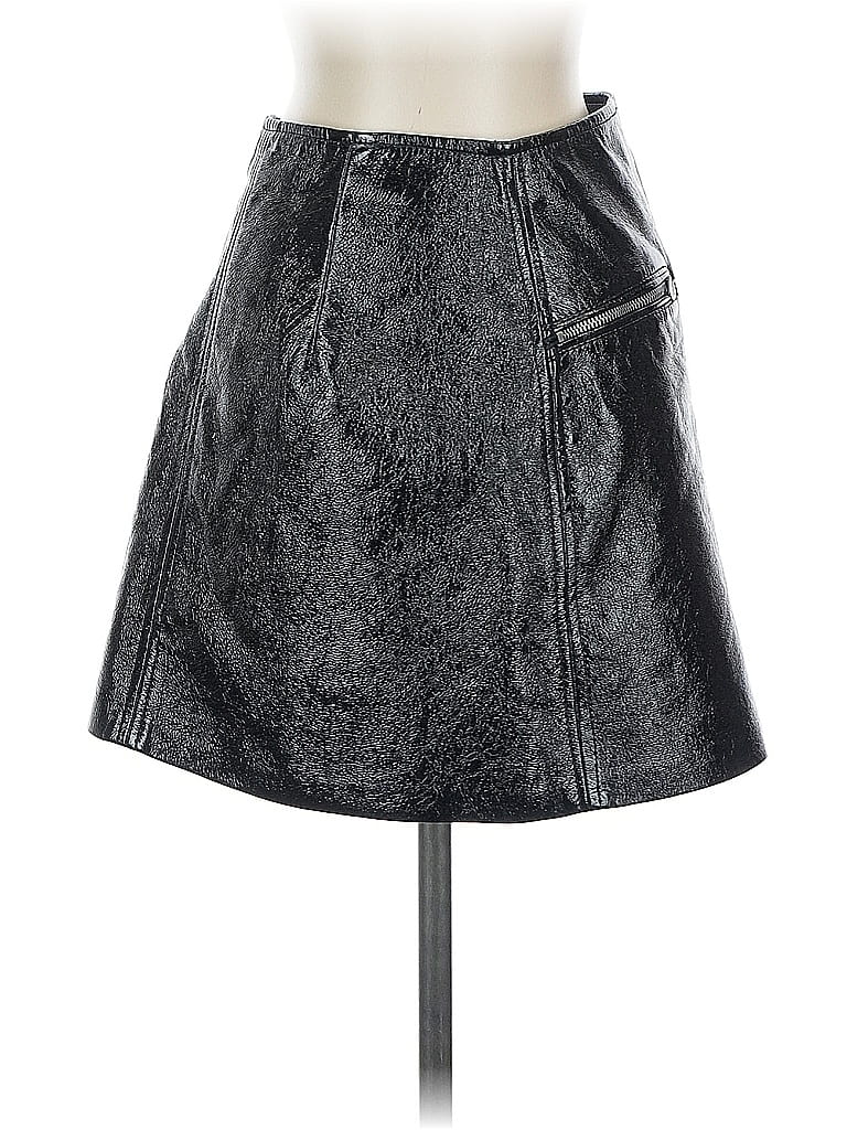 Pre-owned Blanknyc Blank Nyc Faux Leather Skirt In Silver