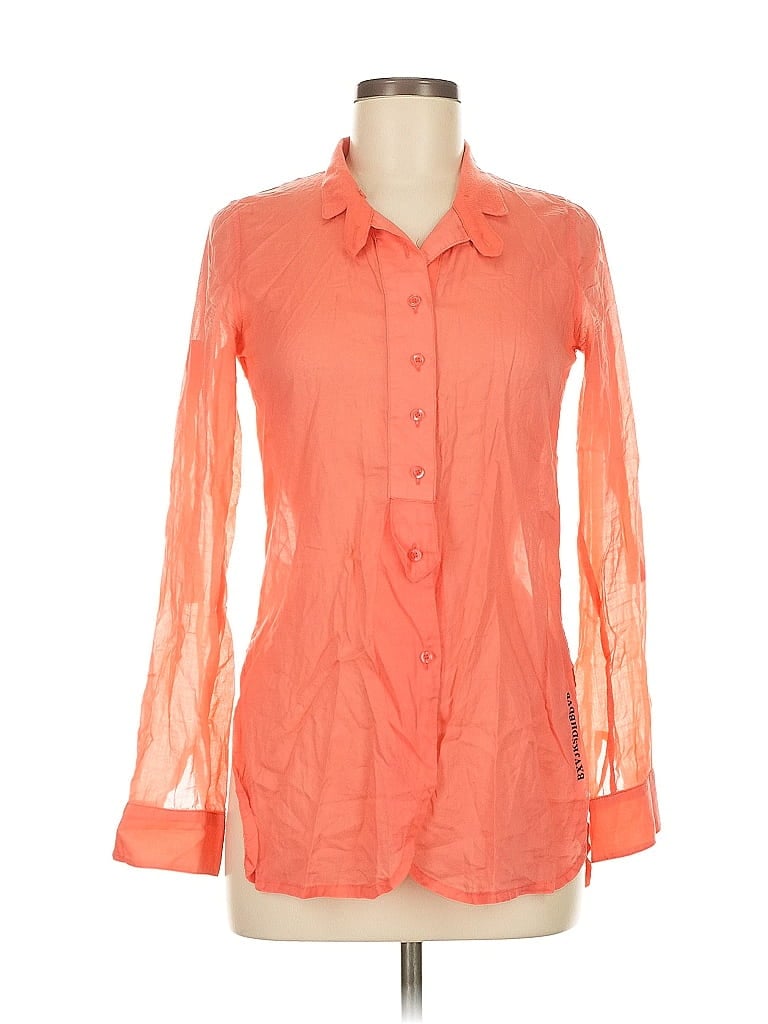 Pre-owned Assorted Brands Long Sleeve Blouse In Orange