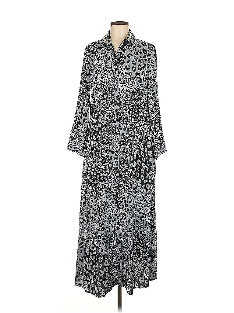 Elan 100% Polyester Animal Print Gray Casual Dress Size M - photo 1