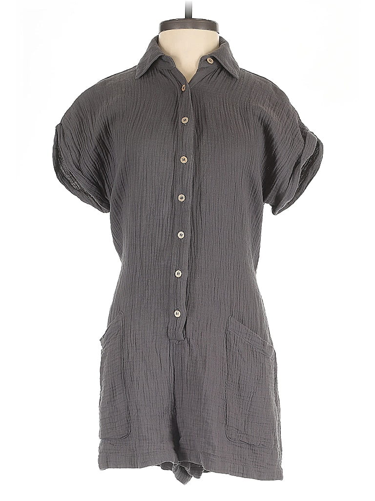 Pre-owned Miou Muse Romper In Gray