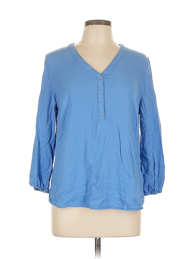 Pre-owned Amazon Essentials 3/4 Sleeve T-shirt In Blue