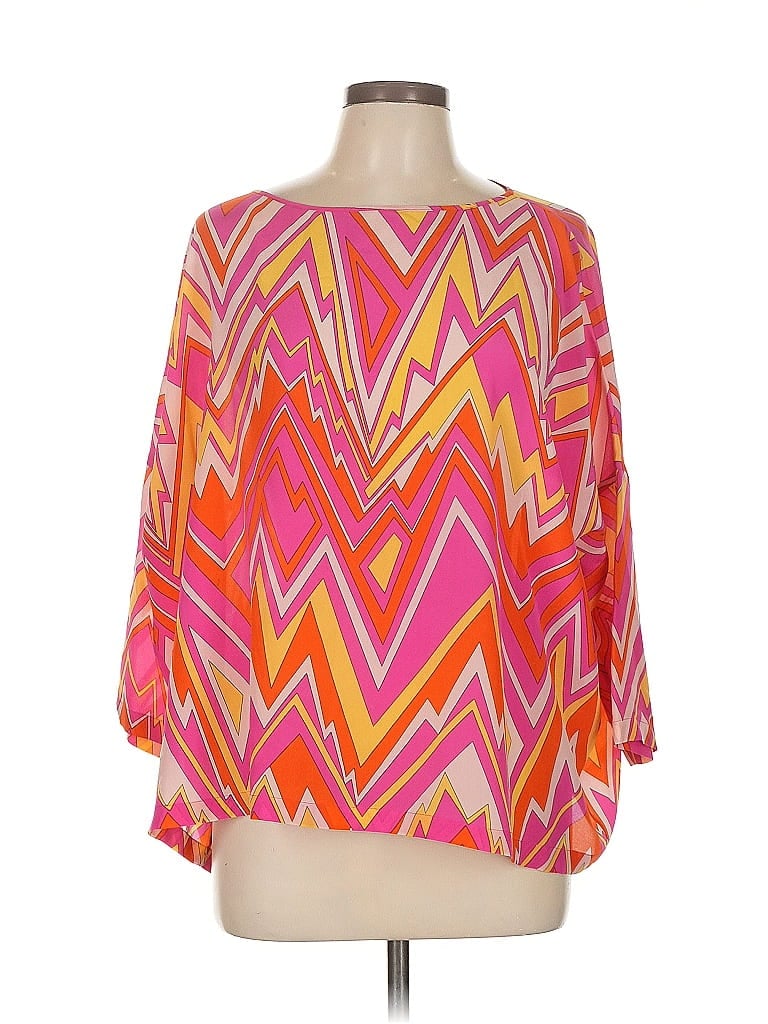 M Missoni 100% Silk Pink 3/4 Sleeve Silk Top Size L - photo 1