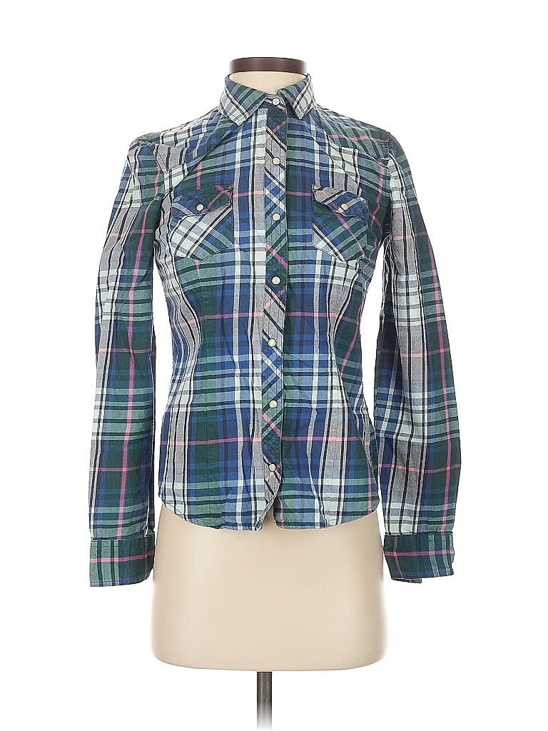 Pre-owned Tommy Hilfiger Long Sleeve Button Down Shirt In Blue