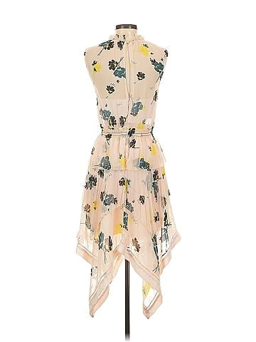 Self-Portrait Asymmetric Graphic Floral-print Chiffon Dress (view 2)