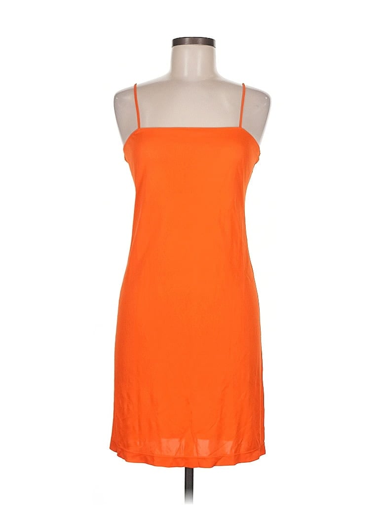 Akris Punto 100% Viscose Solid Orange Cocktail Dress Size 6 - photo 1