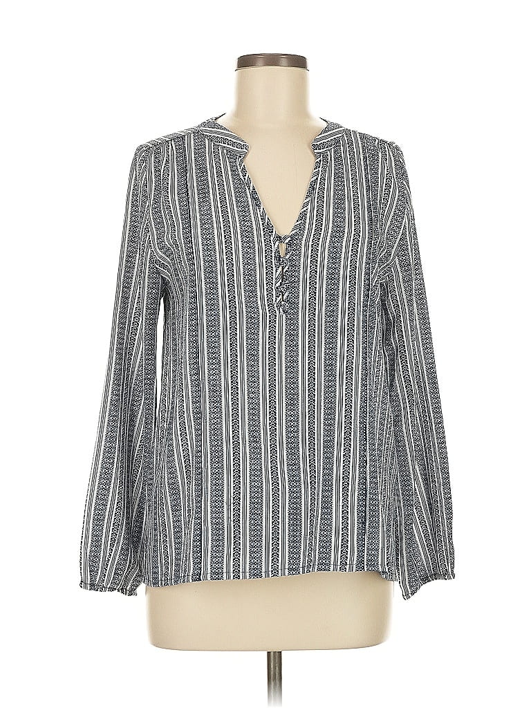 Pre-owned Lulus Long Sleeve Blouse In Blue