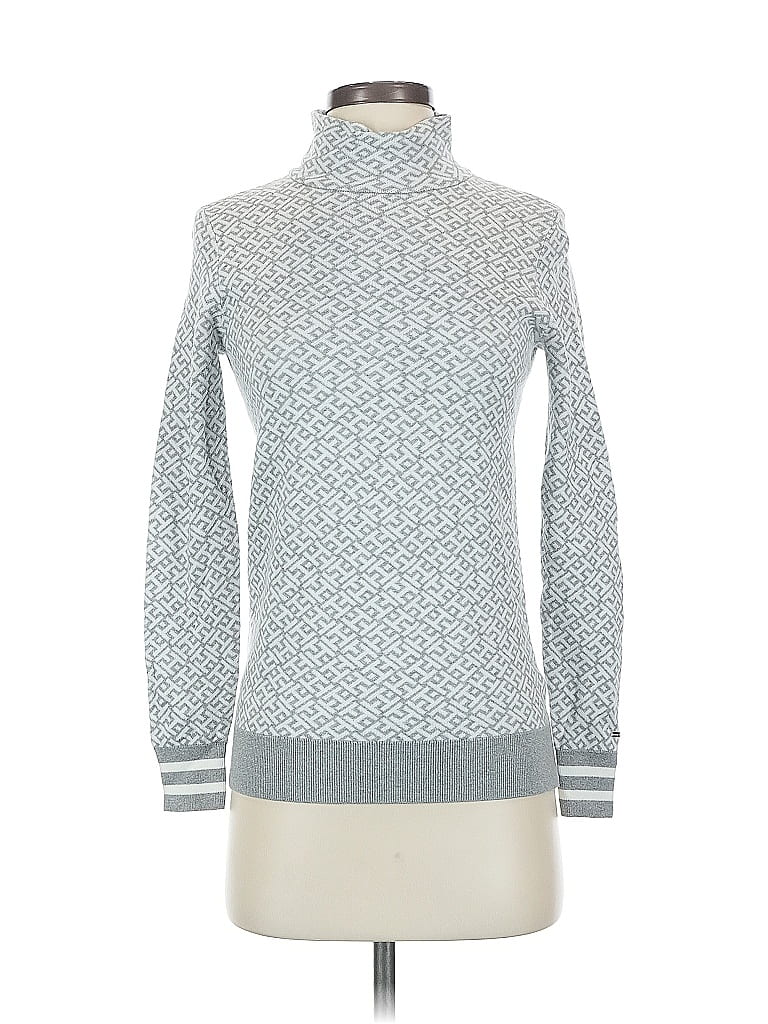 Pre-owned Tommy Hilfiger Turtleneck Sweater In Silver