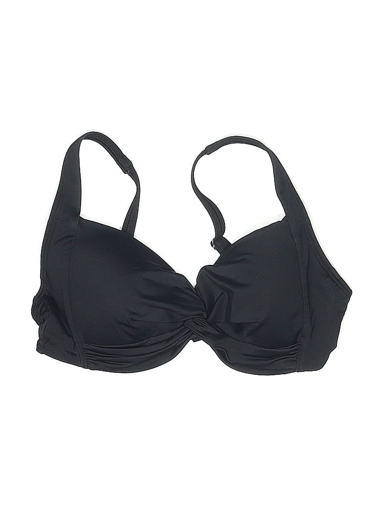 Pre-owned Lands' End Swimsuit Top Black Swimwear