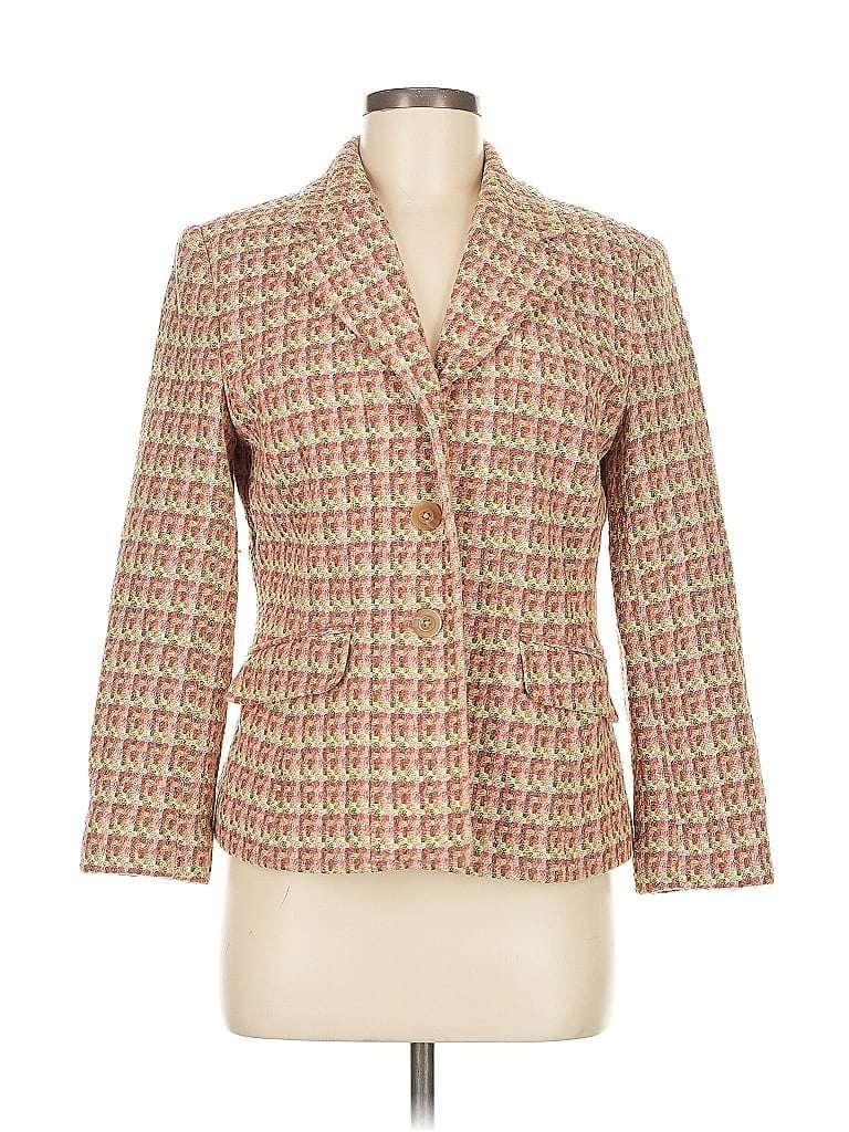 Pre-owned Talbots Wool Blazer Jacket In White